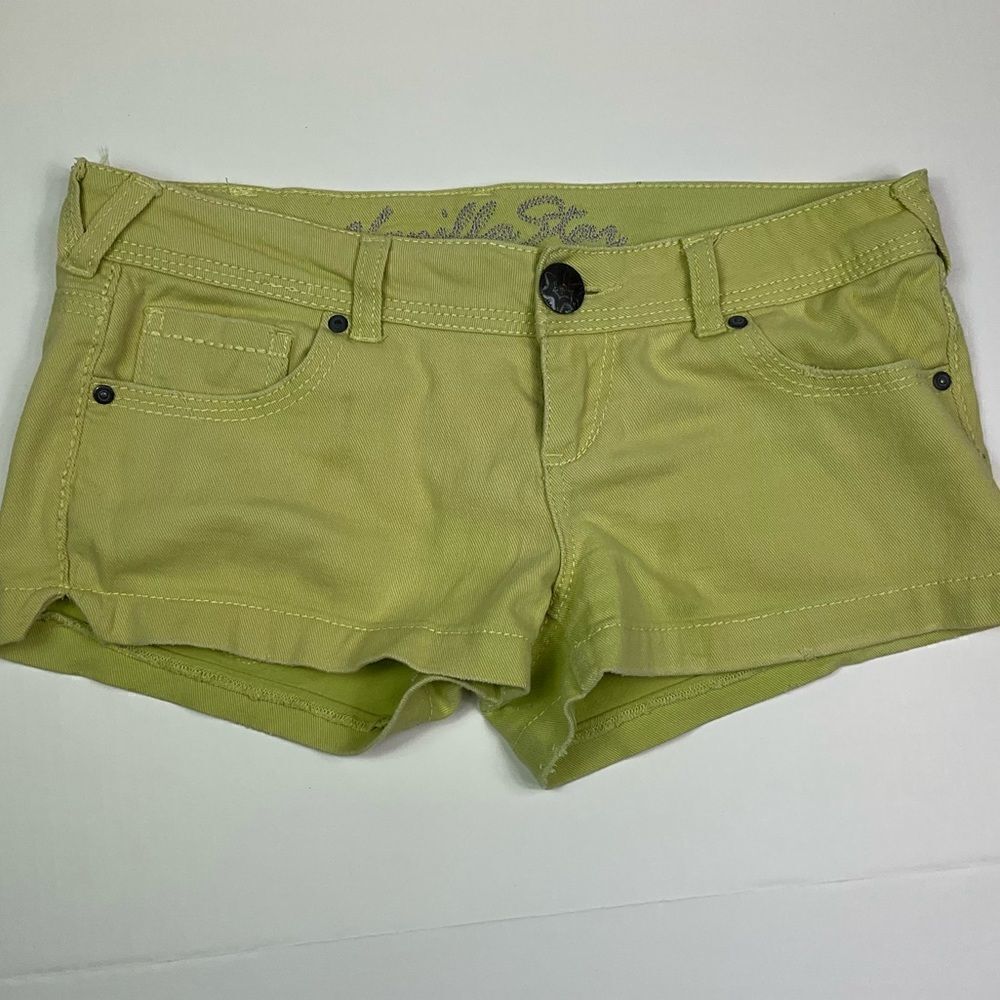 Lime Green Short Shorts Size 9 - Picture 2 of 7